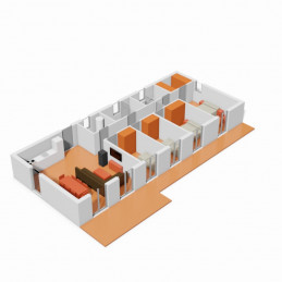 Casa de 4 dormitorios. 3D.