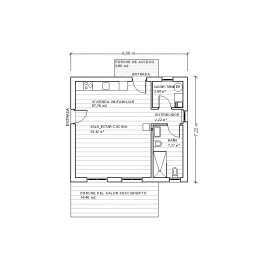 Casa Estudio. Planta acotada.