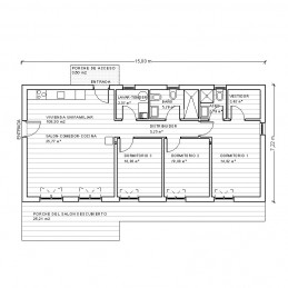 Casa de 3 dormitorios. Planta.